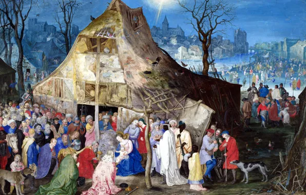 Picture picture, religion, mythology, Jan Brueghel the elder, The Adoration Of The Kings