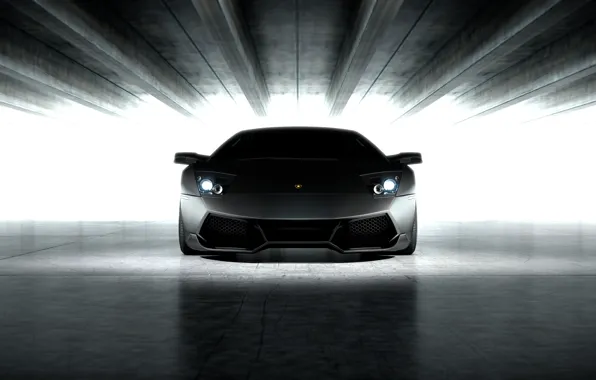 Picture Lamborghini, Murcielago, the front, headlights, Lamborghini, Murcielago, matte black, black matte