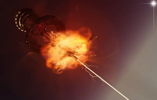 Space, flame, ray, camera, Nuked From Orbit