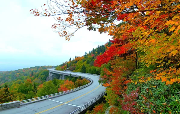 Autumn, hills, autobahn