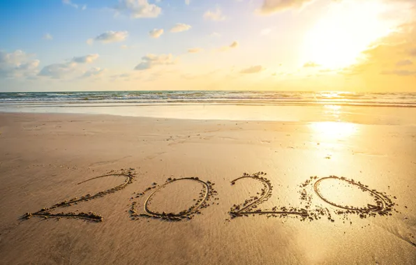 Picture sand, sea, beach, New year, new year, happy, beach, sea