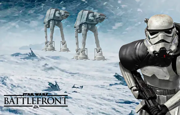 Game, Electronic Arts, AT-AT, DICE, Attack, Stormtrooper, Hot, star wars battlefront
