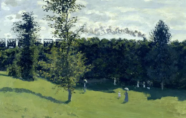 Picture landscape, picture, Claude Monet, Train in the Countryside