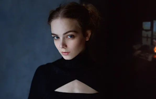 Girl, close-up, portrait, beauty, blue-eyed, charming, George Chernyadev, Georgy Chernyadyev