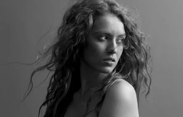 Portrait, black and white, Maya, Oleg Grachev
