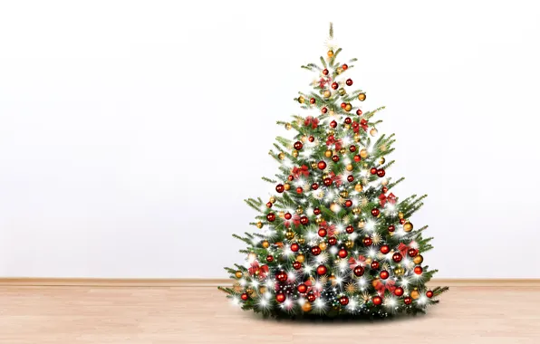 Picture Balls, New year, Tree, Holidays, Garland