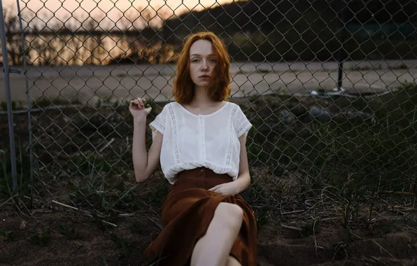 Mesh, freckles, redhead, ginger, Aleks Five