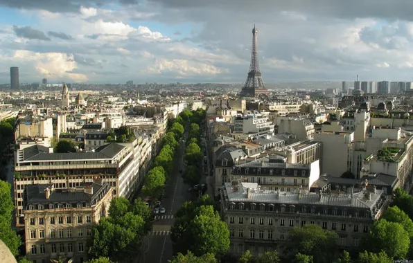 The city, Eiffel tower, Paris, France, street