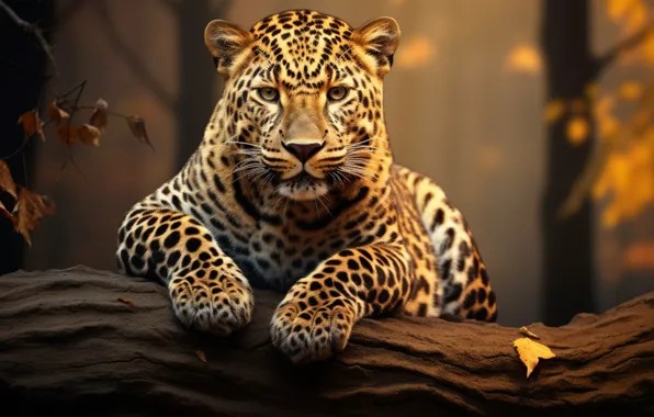 Look, face, nature, pose, leopard, AI art, neural network