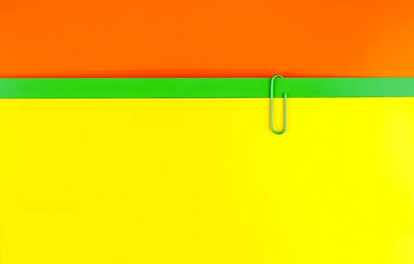 Macro, orange, paper, yellow, green, clip