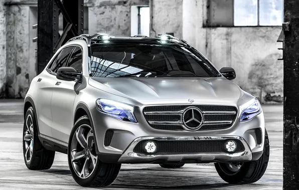 Concept, lights, Mercedes-Benz, large, car, the front, GLA