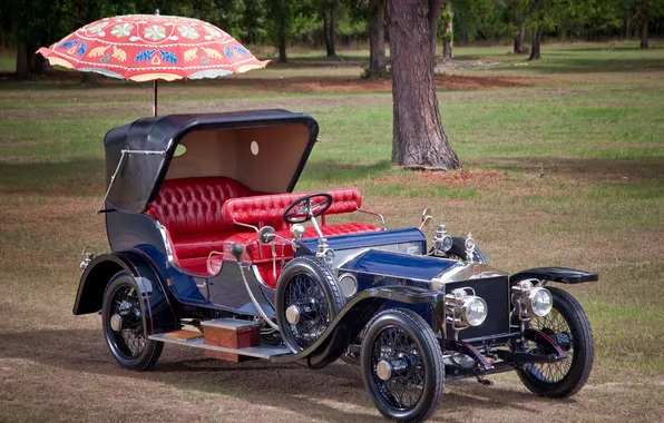 Trees, umbrella, Rolls-Royce, limousine, rolls-Royce, Silver Ghost, silver GOST, Ceremonial Victoria