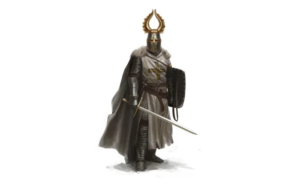 Minimalism, Armor, Sword, Helmet, Knight, Shield, Knight, Minimalism