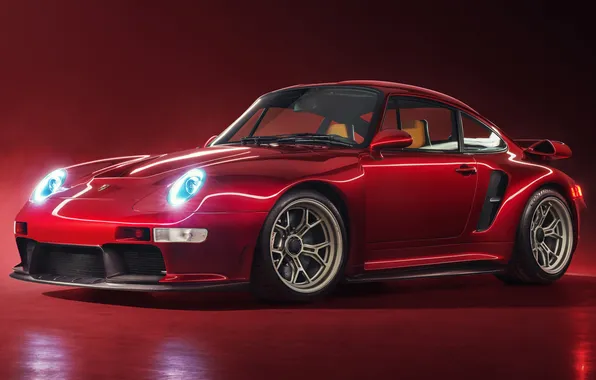 Picture Red Background, Porsche 993, Tuning Car, Germany Gangster, Porsche Turbo, Gunther Plant, Napa, Porsche