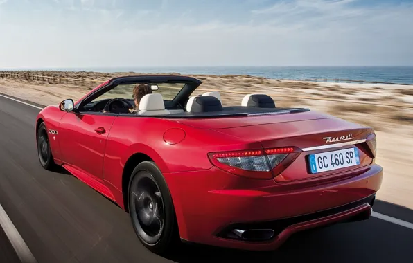 Picture Maserati, Red, Road, Sport, Machine, Convertible, Movement, Machine