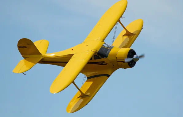 The sky, flight, the plane, biplane