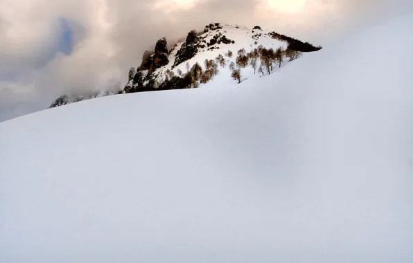 Winter, snow, mountains, Italy, Lombardy