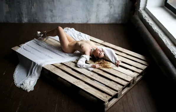 Chest, pose, model, naked, body, makeup, figure, dress