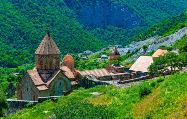 Mountains, the monastery, Armenia, Dadivank monastery