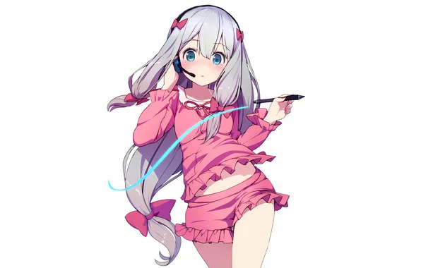 Girl, babydoll, long hair, anime, blue eyes, beautiful, twintails, ponytail
