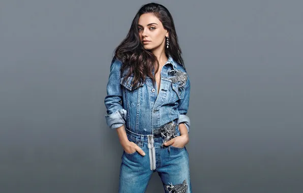 Look, pose, background, portrait, jeans, actress, brunette, shirt