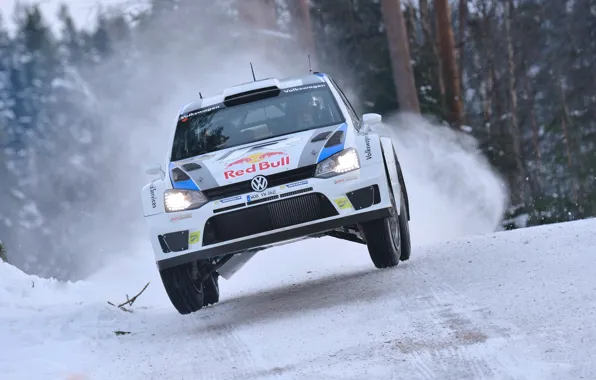 Picture Winter, Auto, White, Snow, Sport, Volkswagen, Machine, Speed