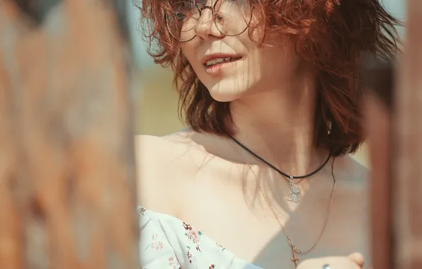 Girl, portrait, glasses, Maxim Mikhailov