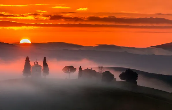 Landscape, nature, Morning Mist