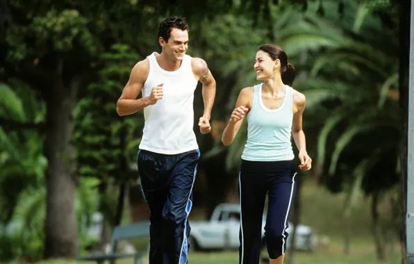 Picture mood, sport, woman, running, male, health