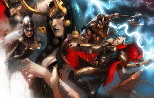 One, comic, marvel, Thor, Thor, Marvel Comics, Odin, Lady Loki