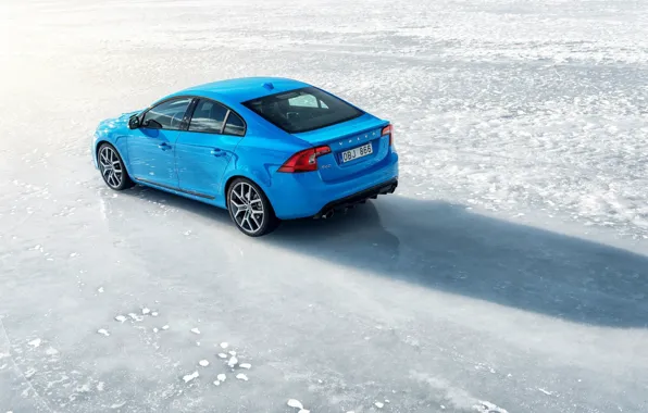 Picture blue, ice, sedan, s60, volvo, Volvo, feed, polestar