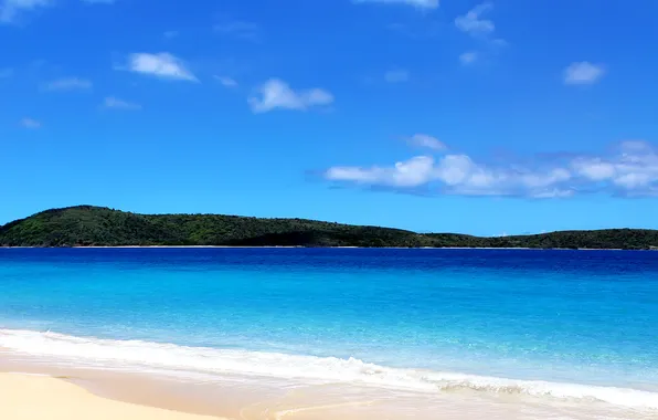 Sea, shore, island, Sunny