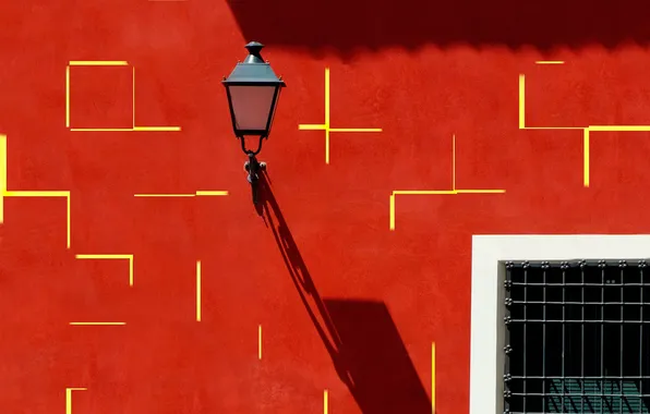 Picture wall, shadow, grille, window, lantern