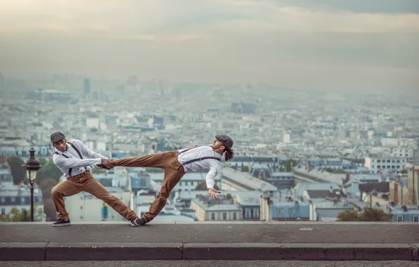 The city, background, France, Paris, dancer, French Wingz