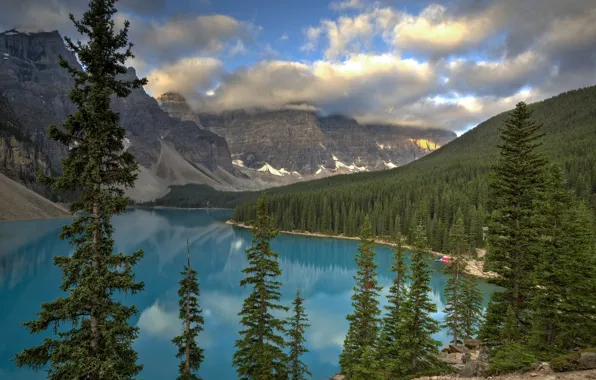 Mountains, nature, lake, ate