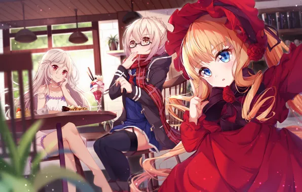 Girl, Crossover, Bakemonogatari, Thus, For The Nad, Shinku, Artoria Pendragon, Rozen Maiden, Destiny/great Company