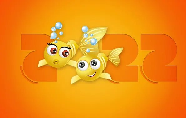 Fish, background, holiday, figures, New year, new year, 2022