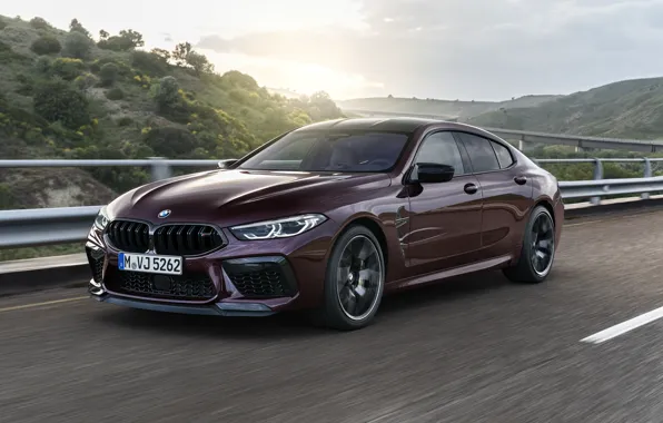 Picture movement, coupe, speed, BMW, 2019, M8, the four-door, M8 Gran Coupe