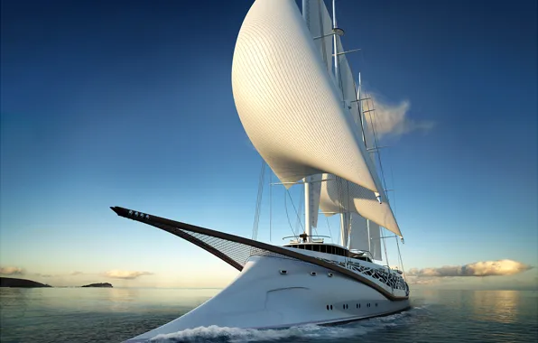 Picture the ocean, stay, yacht, concept, sails, journey, Phoenicia, sailing yacht