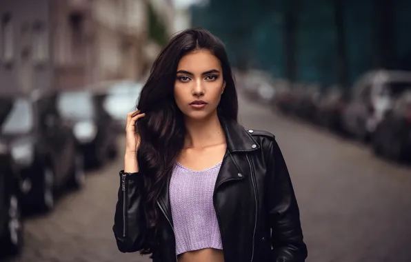 Picture girl, model, jacket, Laura, Anatoly Oskin