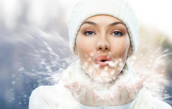 Winter, girl, snow, girl