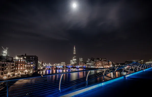 Night, river, the moon, London