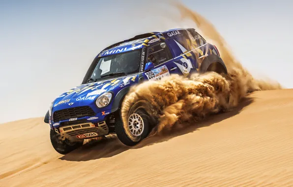Sand, Mini, Blue, Sport, Desert, Speed, Race, Rally
