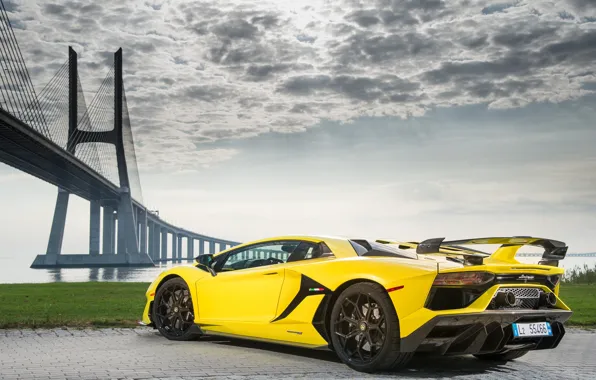 Bridge, Lamborghini, supercar, 2018, Aventador, Lisbon, SVJ, Aventador SVJ