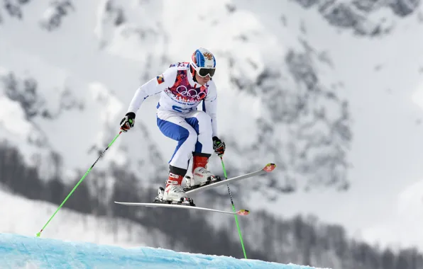 Snow, mountains, ski, stick, Russia, RUSSIA, Sochi 2014, The XXII Winter Olympic Games