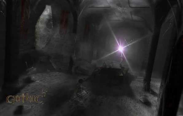 Picture skeleton, the crypt, dark, arcania, gothic 4