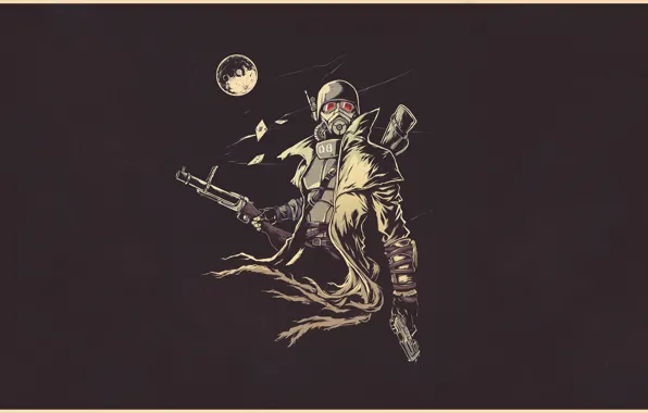 Fiction, the moon, figure, art, soldiers, helmet, moon, armor