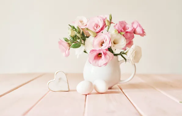 Picture bouquet, vase, eustoma, Yarovoy Aleksandr
