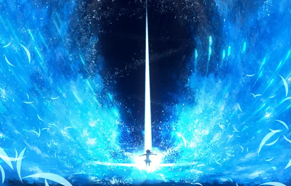 Wallpaper water, girl, glow, fantasy, Y_Y
