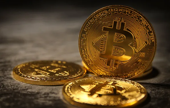 Money, coins, bokeh, closeup, Bitcoin, bitcoin